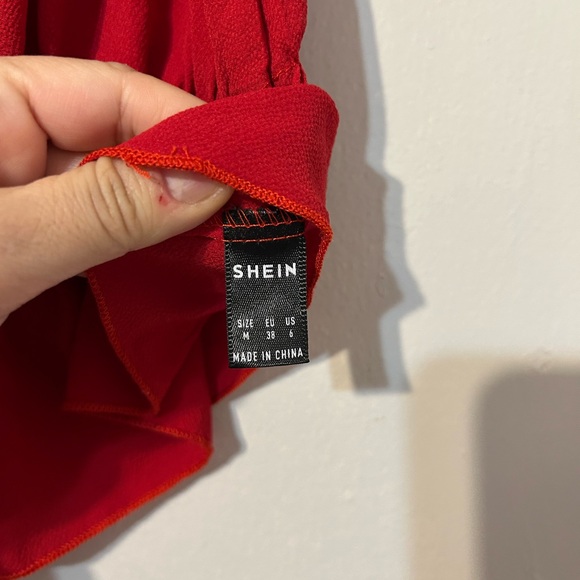 SHEIN Red Ruffle Blouse - Picture 2 of 3